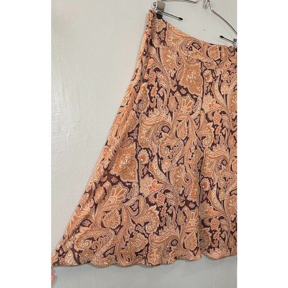 Villager Size 12 Sheer Brown Paisley Skirt Whimsigoth Goblincore Y2K Boho Fairy - Picture 2 of 7